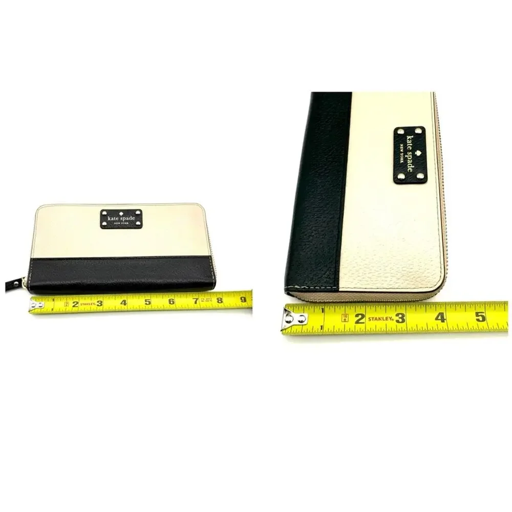 Kate Spade Neda Wellesley Two Tone Pebble/Black Zip Wallet WLRU2547